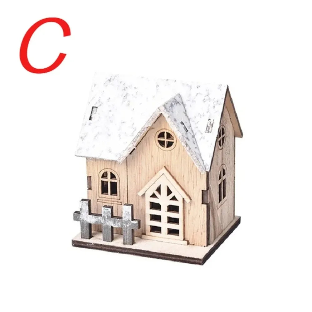 Christmas LED Light Wooden House Luminous Cabin Holiday Decor - product image 9