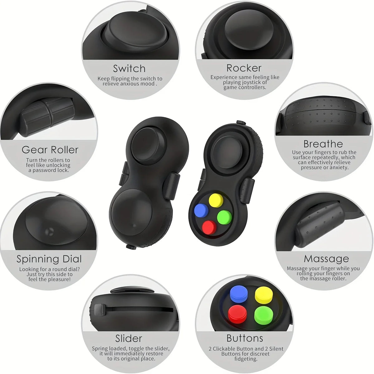 Fidget Pad Retro Classic Controller Handheld Game Fun Packs Toys - product image 4