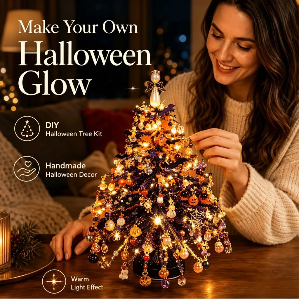 DIY Beaded Christmas Tree Kit Crystal Bead Craft Set with LED Lights - product image 1