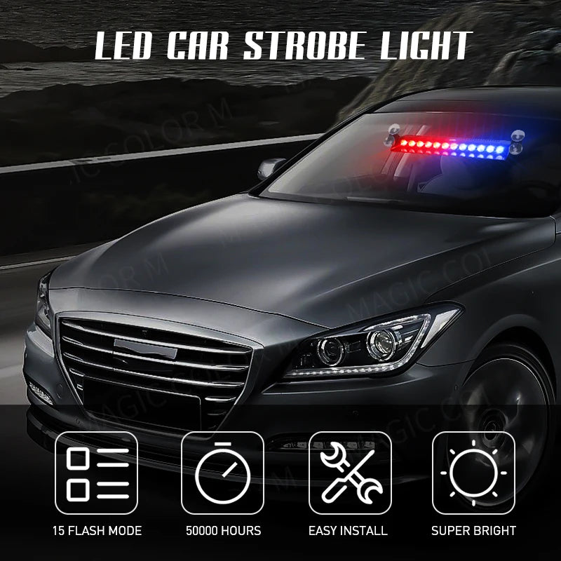 12 LED Car Strobe Light Flash Warning Signal Beacon Traffic Fireman - product image 6