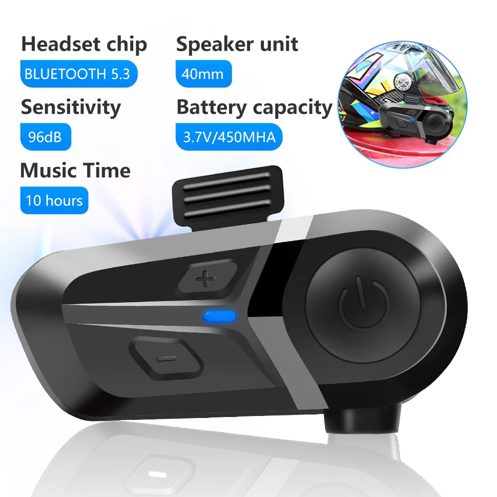 Bluetooth 5 3 Helmet Headset Wireless Motorcycle Hands-free Kit - product image 1