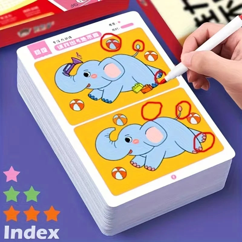 Find the Difference Fun Focus Training Game with Erasable Picture - image 1