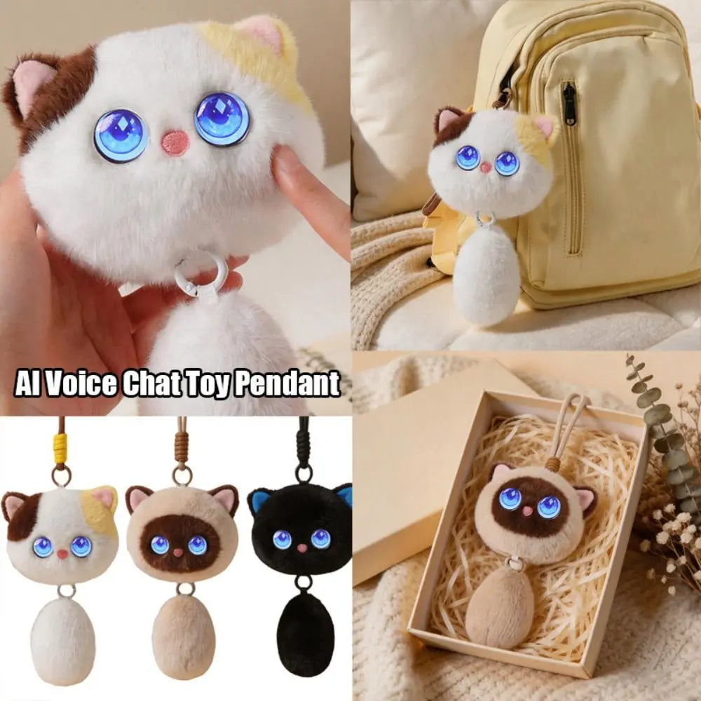 AI Cat Plush Companion — Talking, Winking & Interactive Keychain Pet