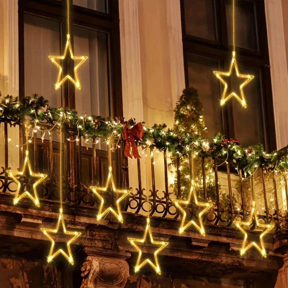 Christmas LED Window Hanging Decor Star & Santa Fairy Lights - product image 9