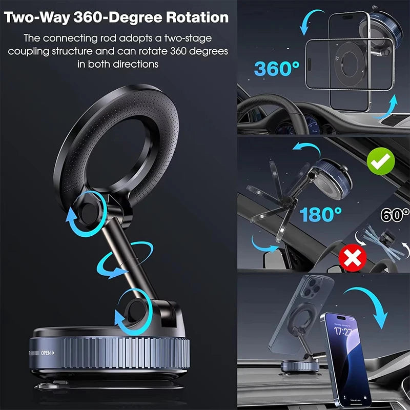Magnetic Car Phone Holder 360 Degree Rotation Vacuum Adsorption - product image 2