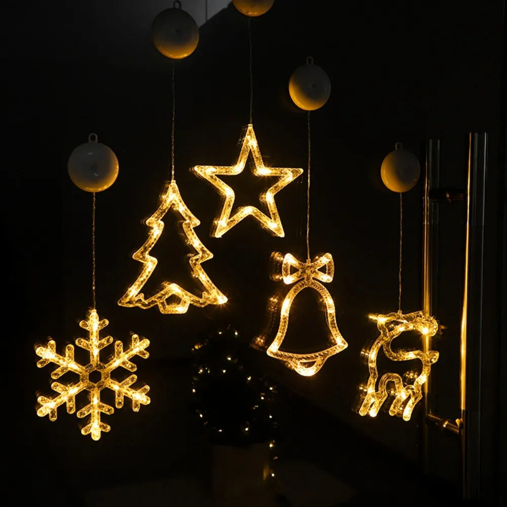 Christmas LED Window Hanging Decor Star & Santa Fairy Lights - product image 3