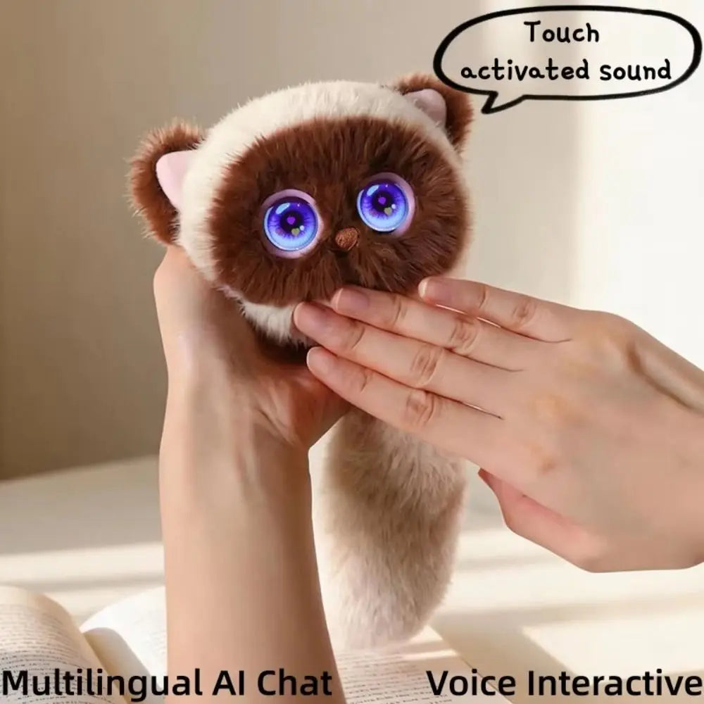 AI Cat Plush Companion — Talking, Winking & Interactive Keychain Pet
