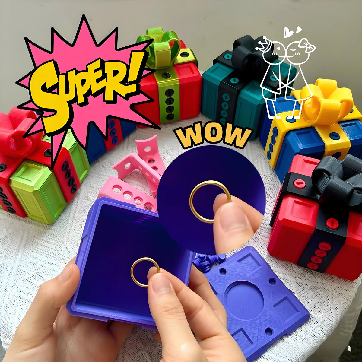 Annoying Gift Box with Screws 3d Printed Prank Adult Card Cash - product image 5