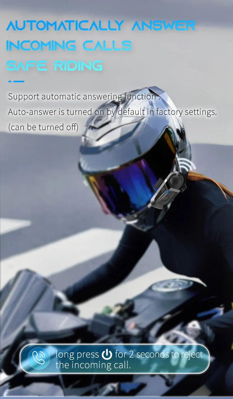 Bluetooth 5 3 Helmet Headset Wireless Motorcycle Hands-free Kit - product image 9