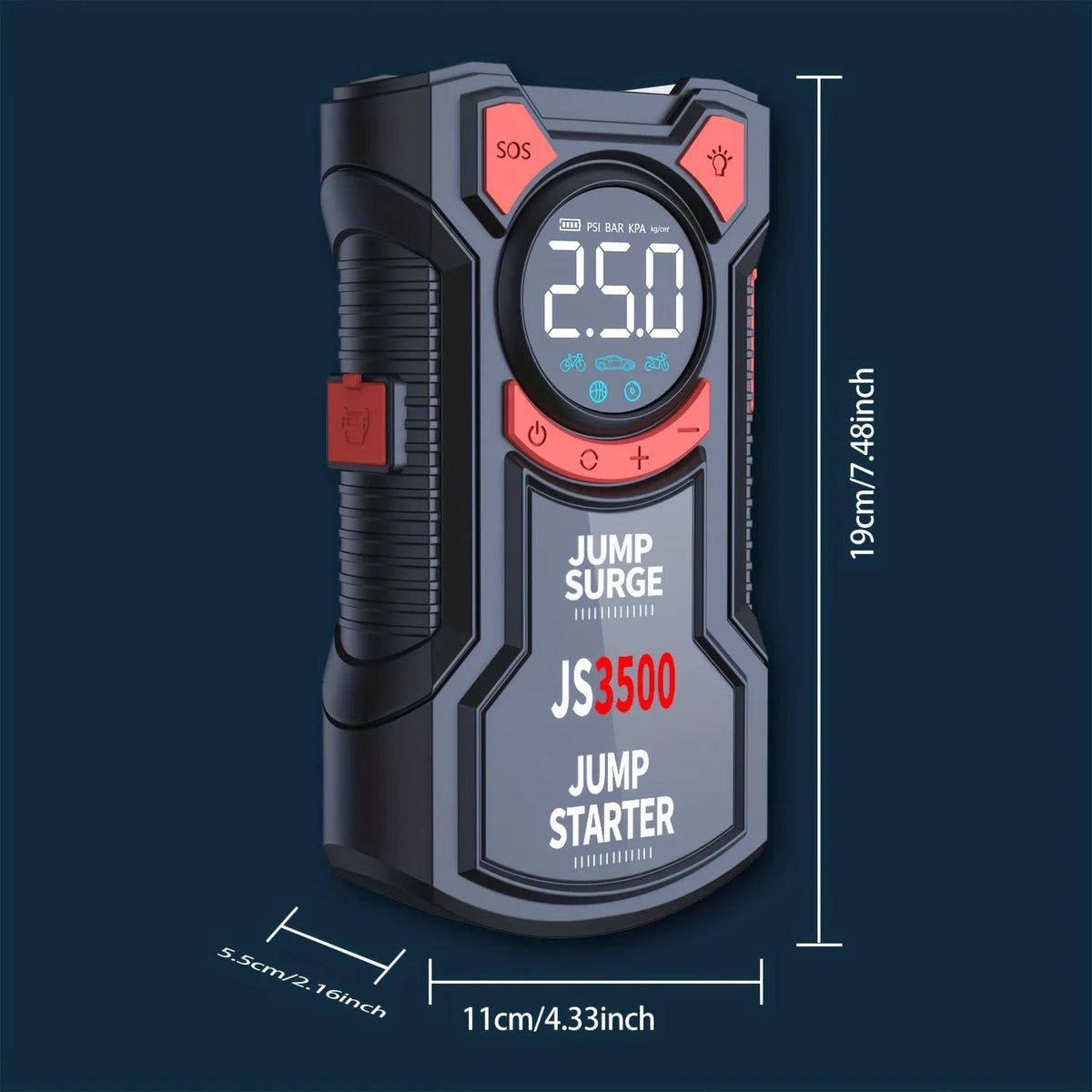 5-in-1 Emergency Jump Starter & Tire Inflator