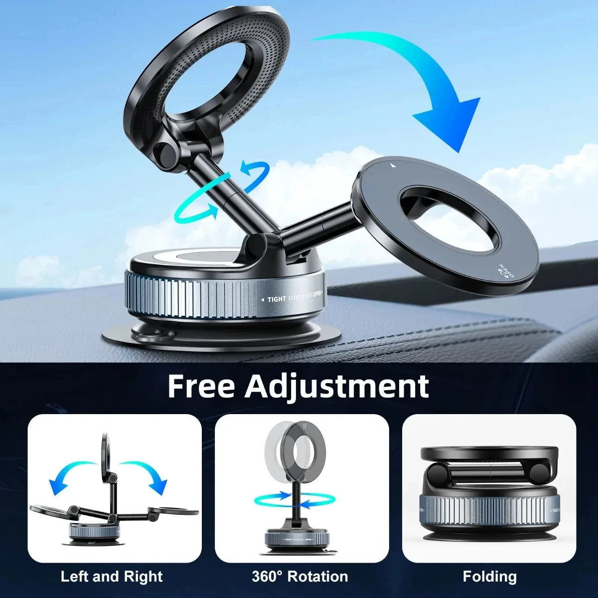 Mobile Phone Magnetic Stand for Desktop 360 Rotating Adsorption - image 3