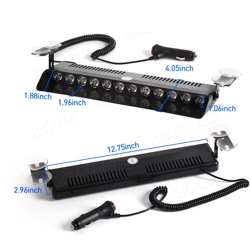 12 LED Car Strobe Light Flash Warning Signal Beacon Traffic Fireman - product image 2