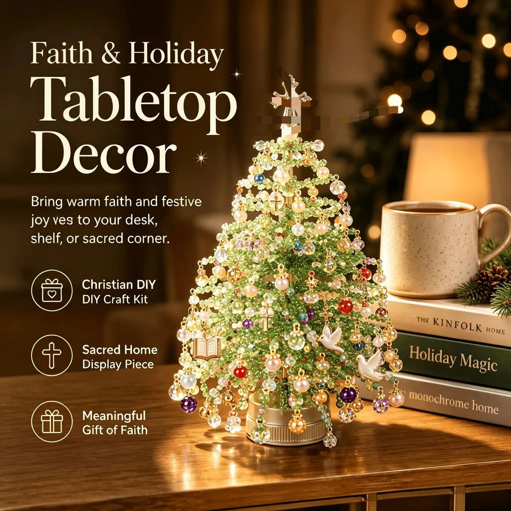 DIY Beaded Christmas Tree Kit Crystal Bead Craft Set with LED Lights - product image 14
