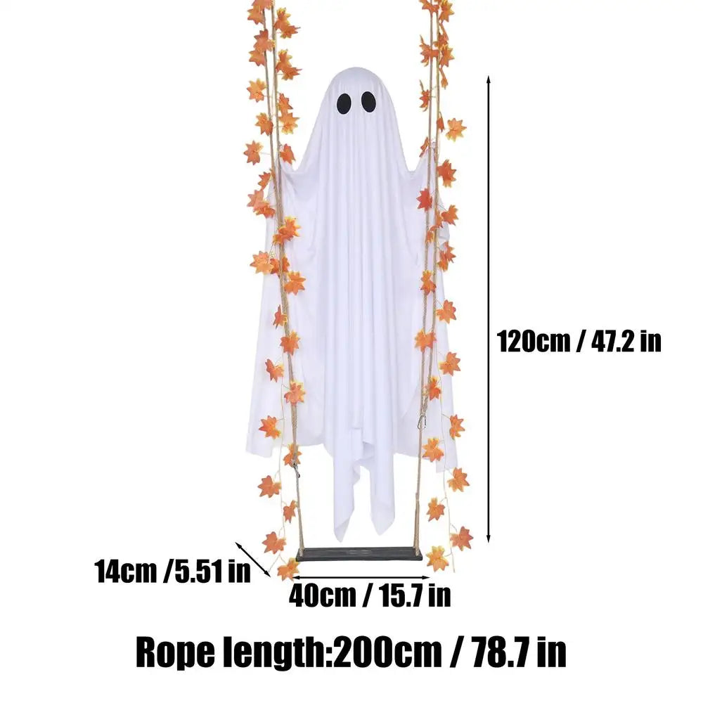 Halloween Swing Ghost Decor Outdoor Hanging with LED String Lights - image 19