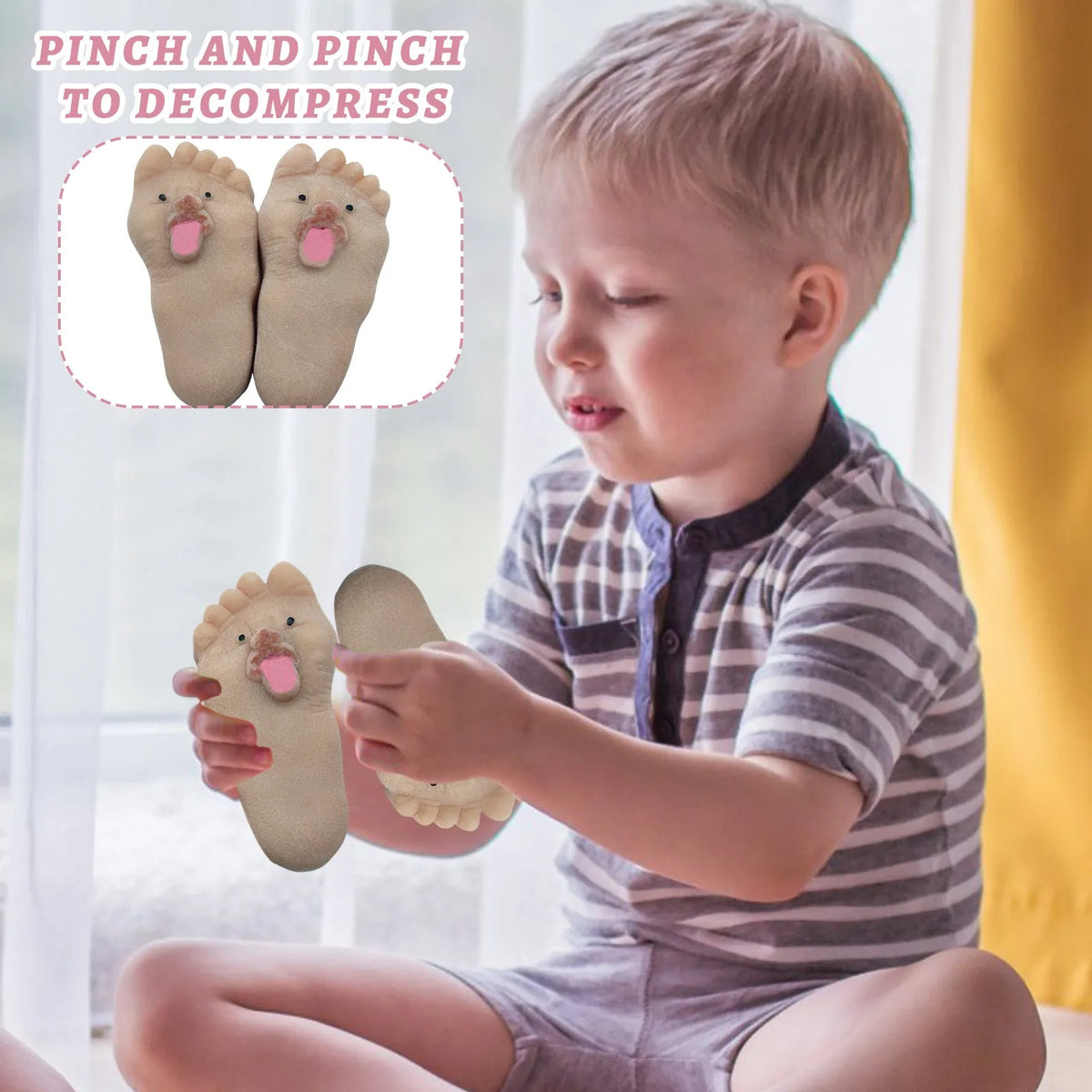 Squishy Toy Fun Fidget Foot Shape Tongue Out Stress Relief Sensory - product image 9