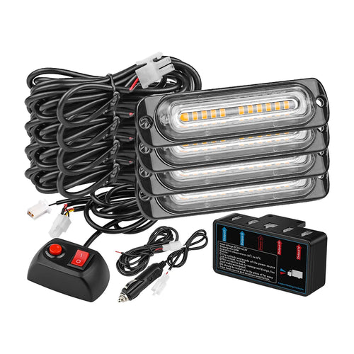 4 LED Warning Use Car Strobe Light Vehicle Front Grille Emergency - image 1