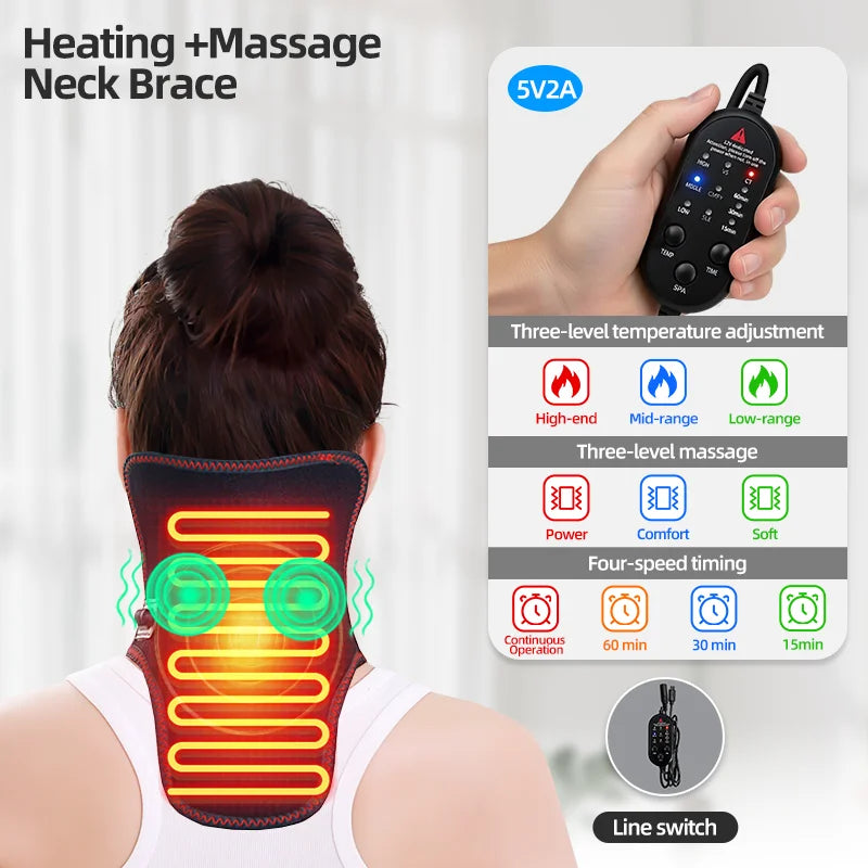 Electric Heated Neck Support Vibration Massager Hot Compress - product image 6