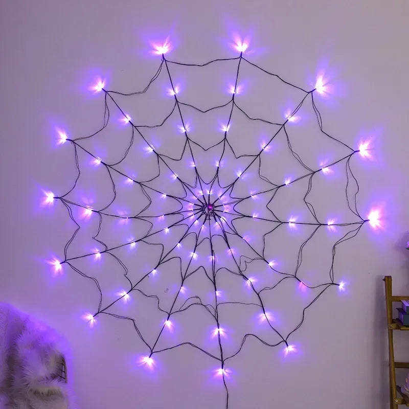 Glowing Halloween Spider Web Decoration Lights (Indoor or Outdoor)