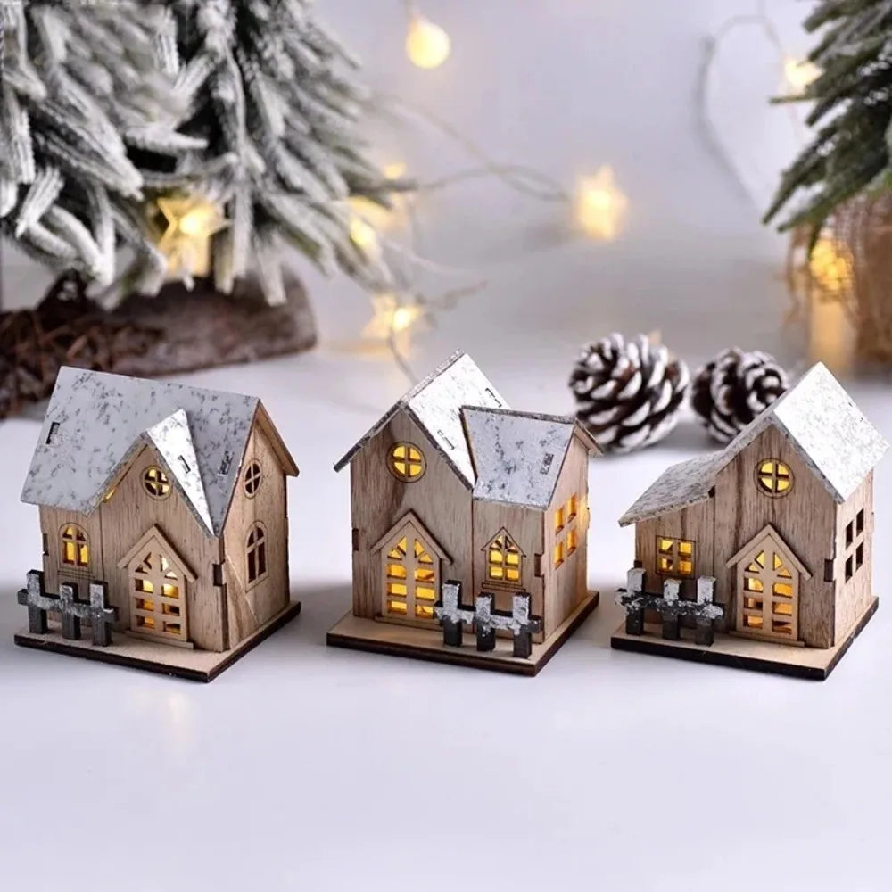 Christmas LED Light Wooden House Luminous Cabin Holiday Decor - product image 5
