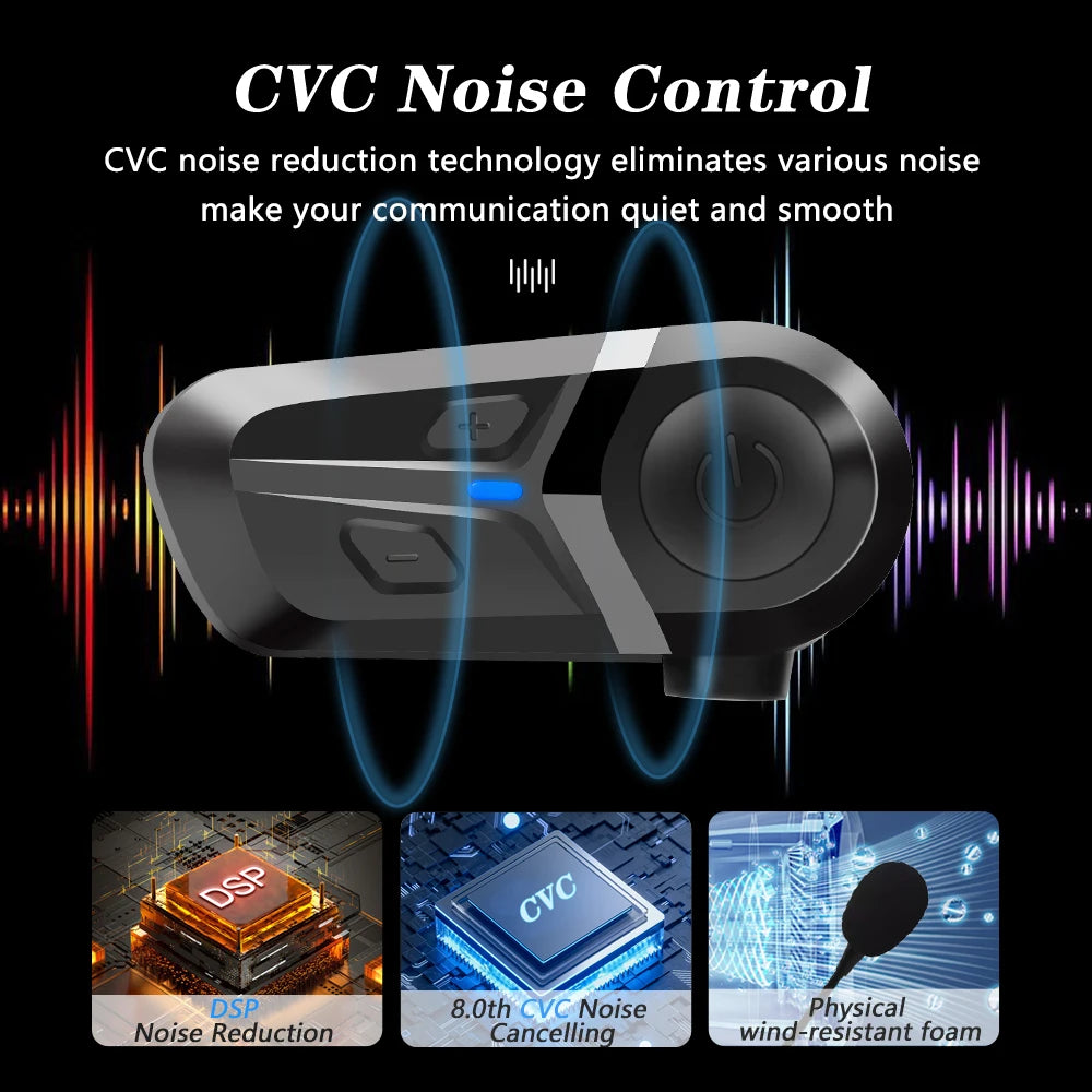 Bluetooth 5 3 Helmet Headset Wireless Motorcycle Hands-free Kit - product image 5