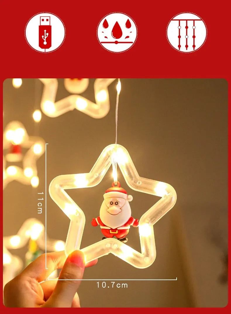 Christmas LED Strip Lights USB Curtain Garland for Room Decor - product image 15